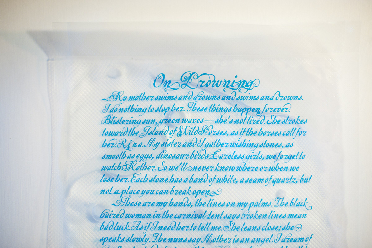 letterpress printing type design plastic water bag