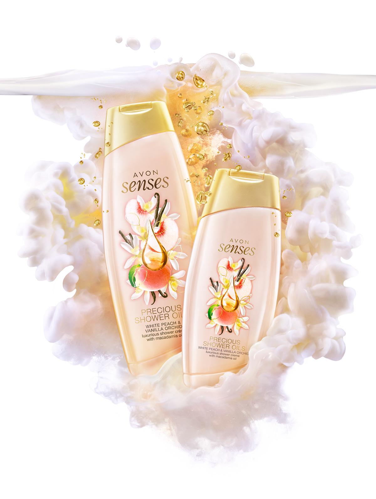 Cosmetic cream freshness gel peach soft splash