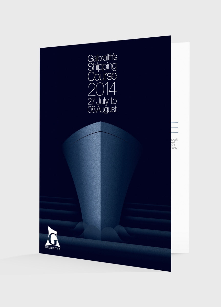 superfried galbraiths shipping art deco sea geometric minimal brochure marketing literature