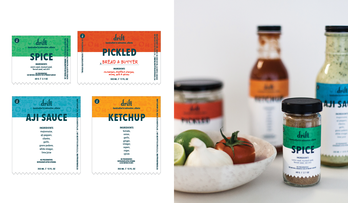 Food truck branding  logo identity Packaging spices condiments fastfood minimal