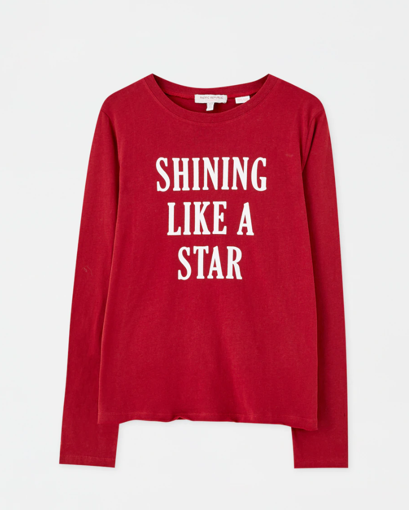 Pajama Christmas stars red ILLUSTRATION  homewear graphic design  Fashion  apparell design print