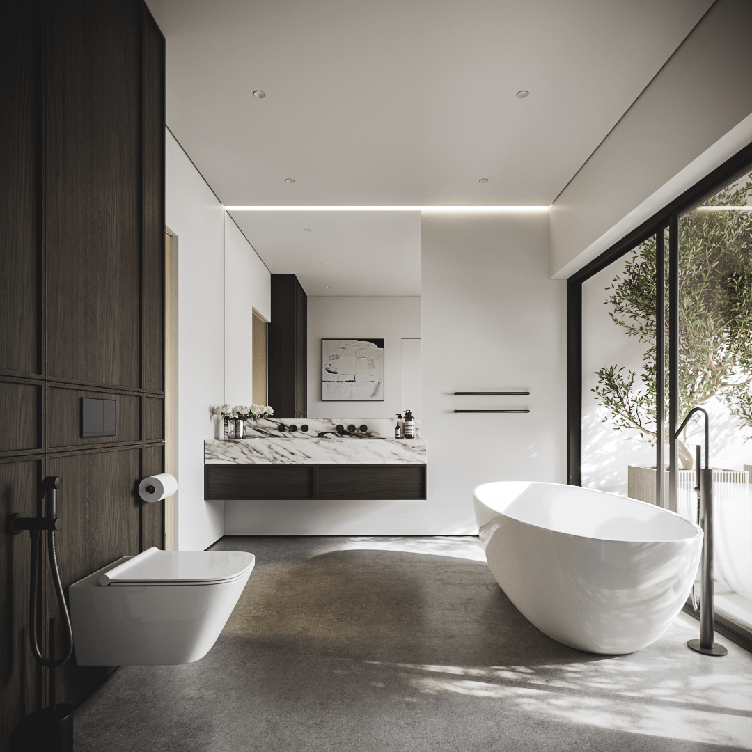 bathroom Interior design design interior visualization bathroom design modern Minimalism white interior