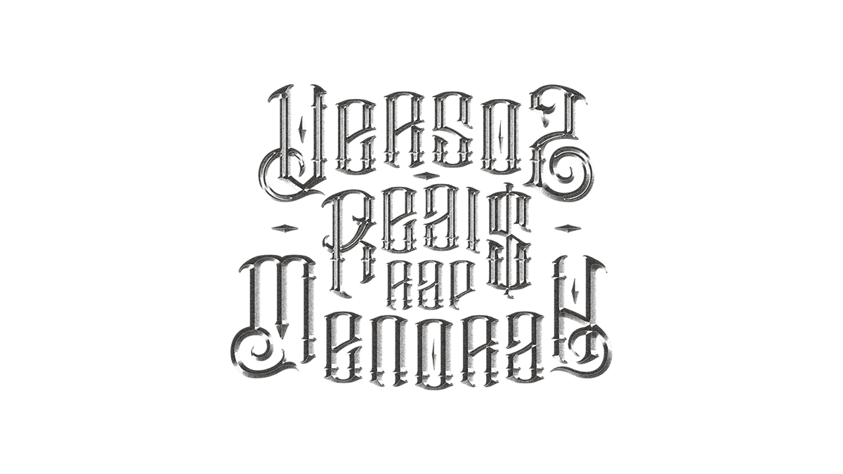 rap trap hip hop menorah cover typography   3D Type art refraction