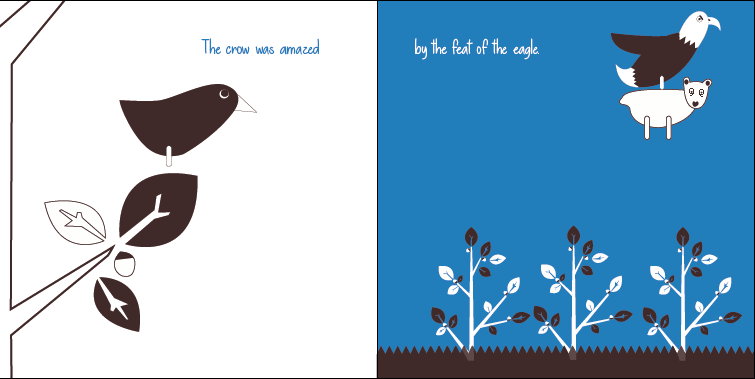 conto infantil Ilustração Livro The Crow and The Eagle