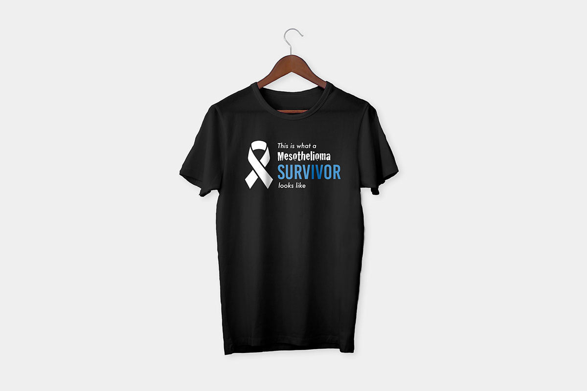 cancer survivor t-shirt graphic design  Print on demand Mesothelioma stronger warrior