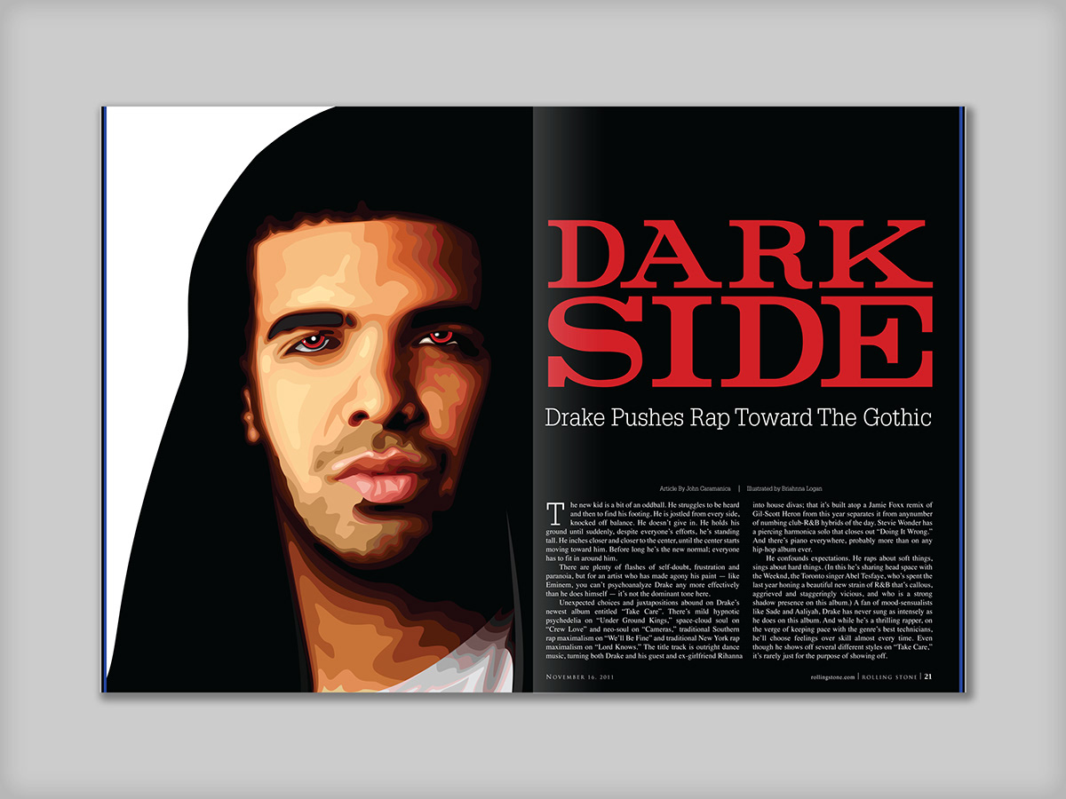 Drake Dark side rolling stone magazine magazine spread take care