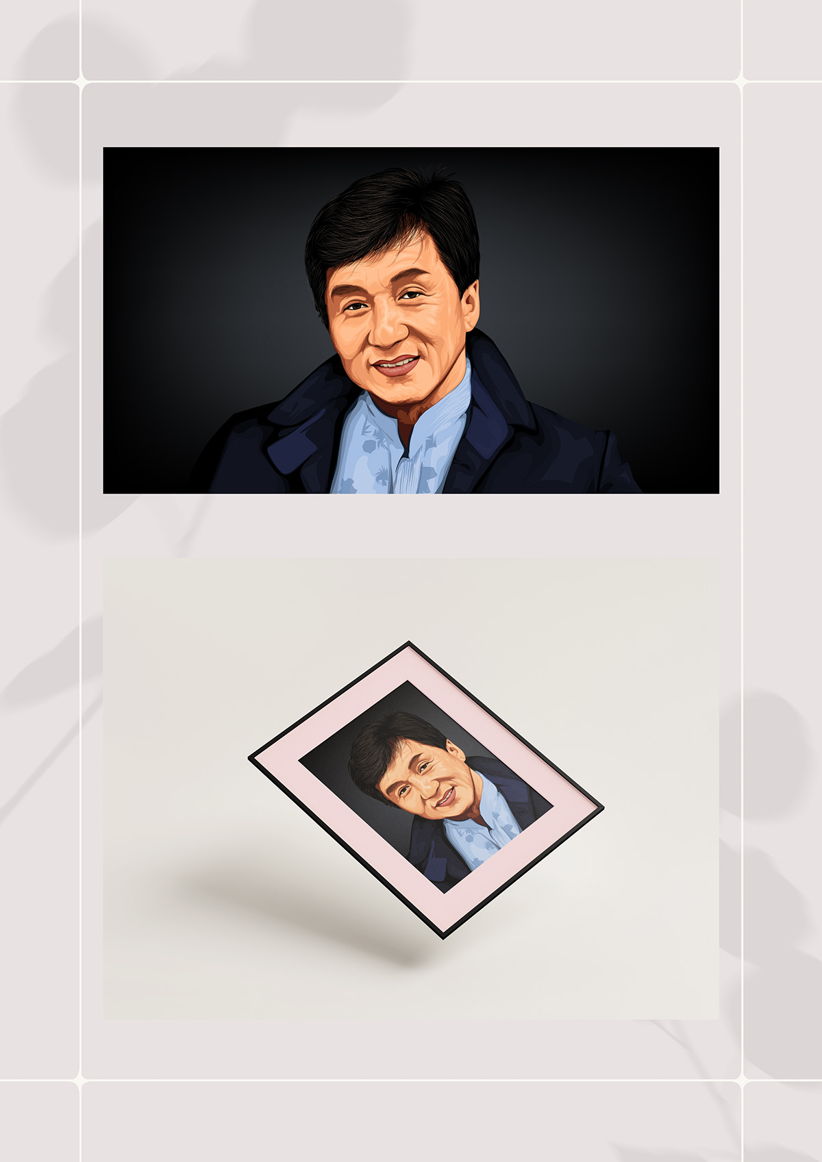 Jackie Chan Digital Art  ILLUSTRATION  adobe illustrator vector art portrait portrait illustration artwork art direction  Fashion 