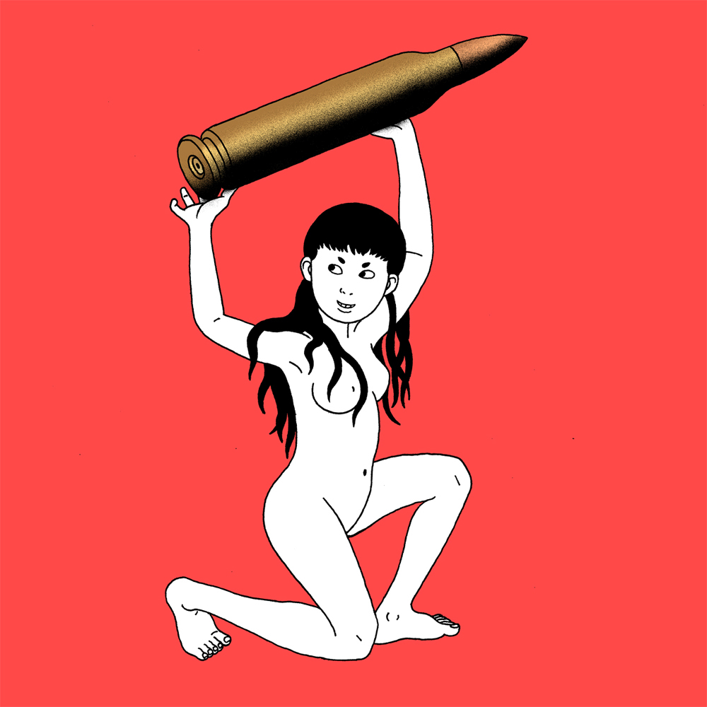 digitalart characterdesign ILLUSTRATION  pinup girl woman nude nudity bomb Bullet