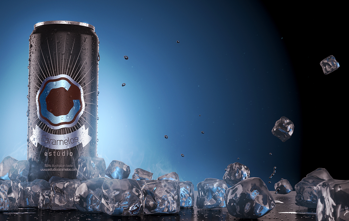 ice can droplets soda energy drink