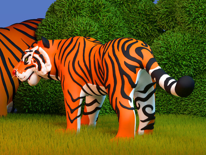 clay Plasticine tiger roar 3D sculptures scilpture animals figure