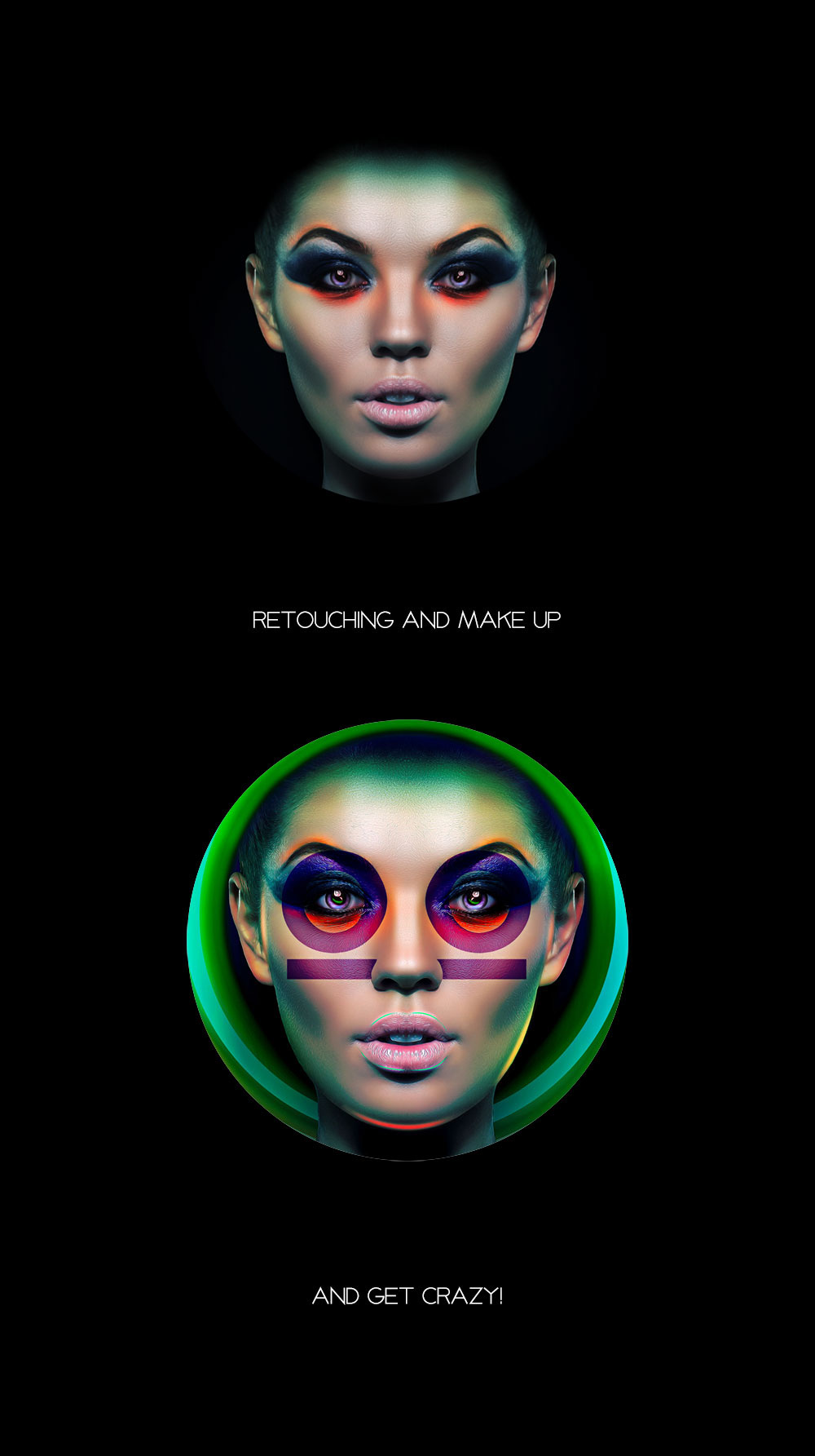 retouch combine digital makeup face makeup eyes Space  Tron Doctor Who time back to the future