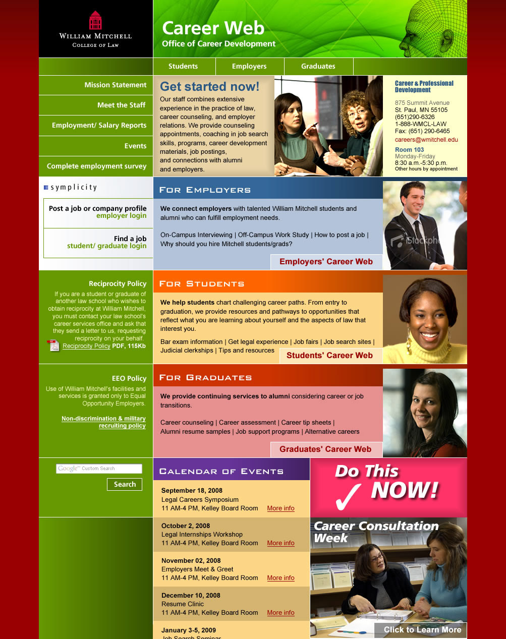 Adobe Fireworks web page redesign educational  college