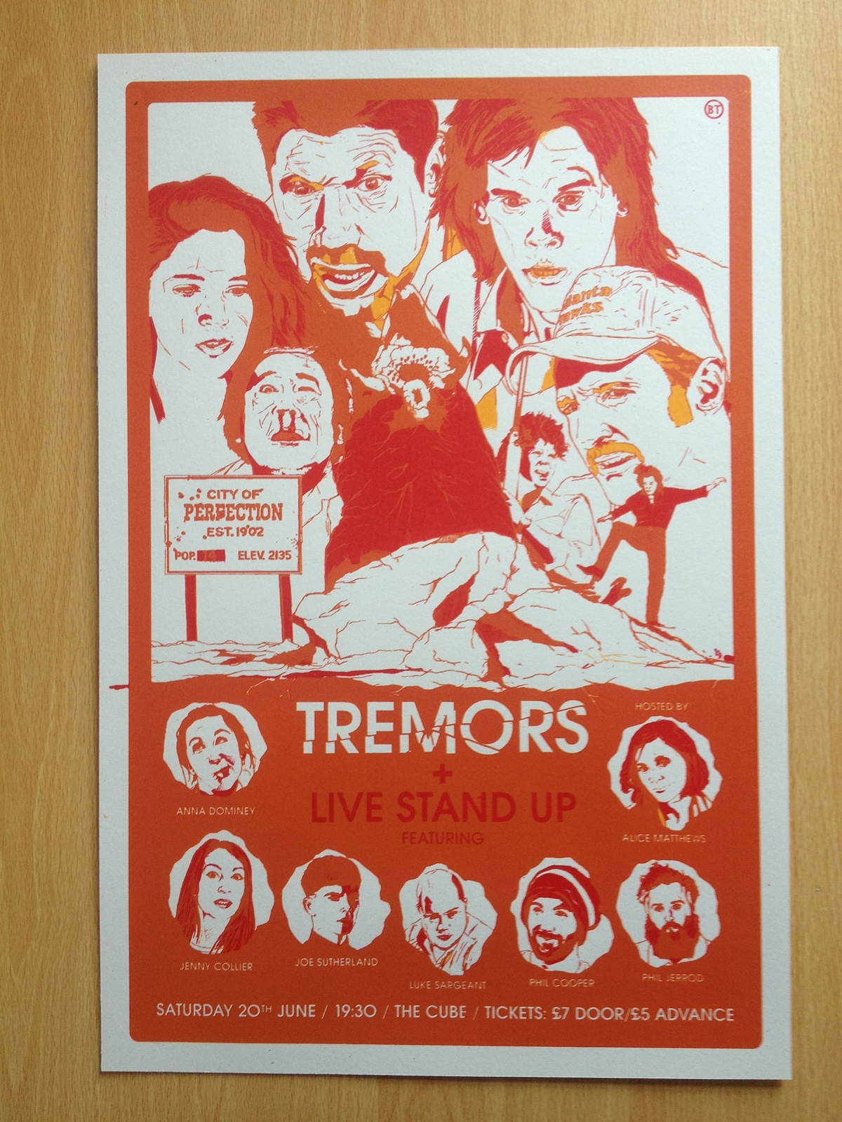 film poster tremors Comedy Combo The Cube Microplex screen printing