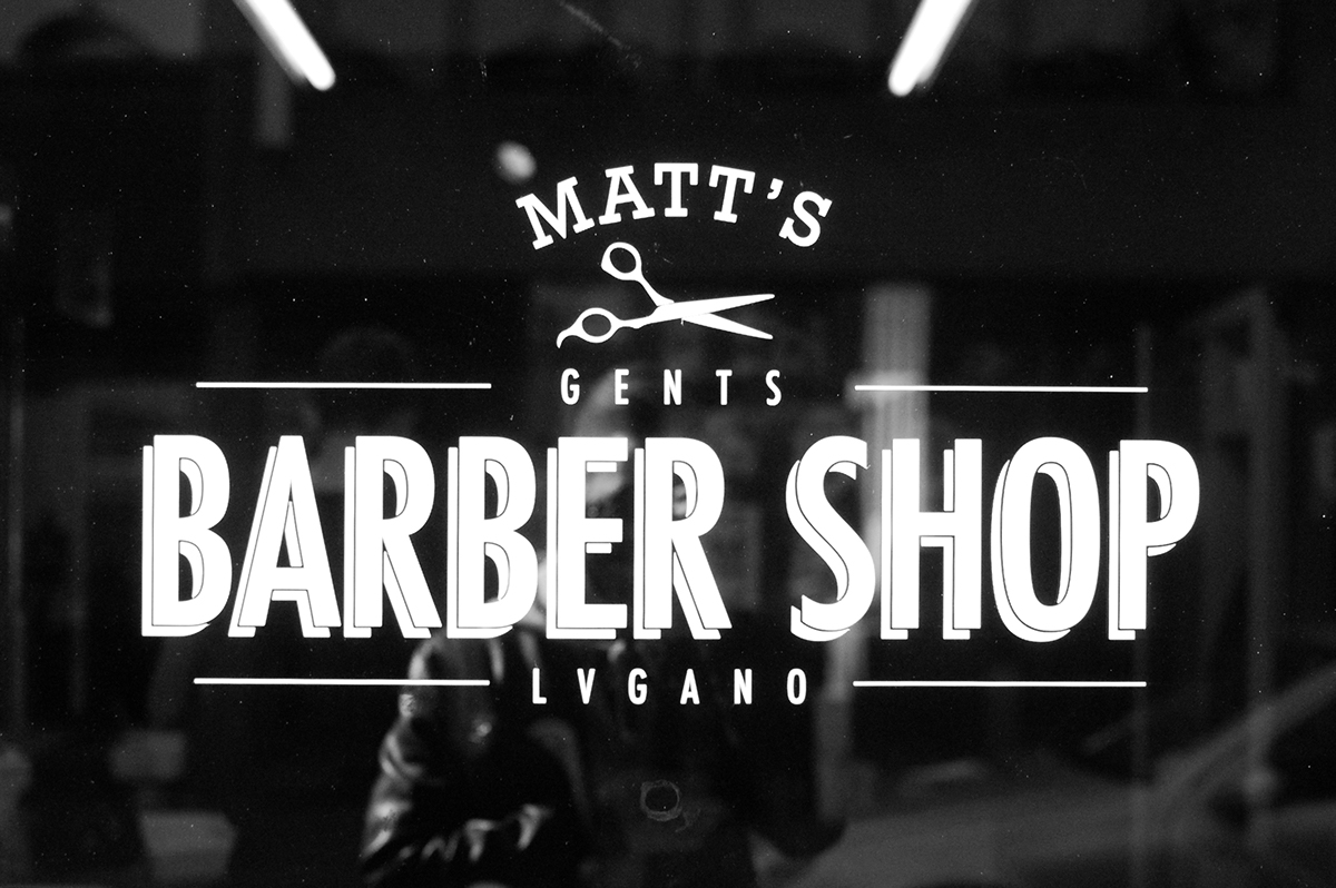 barber shop matt's lugano brand identity vintage old Razor haircut beard gents barber shop Original fifties