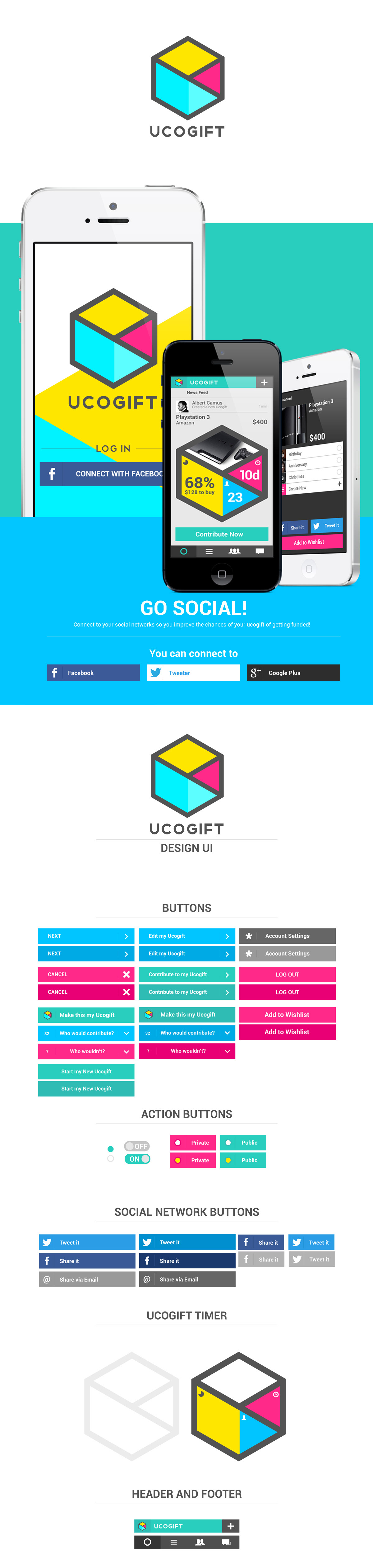 mobile UI ux ucogift gift crowdfunding crowd design motion