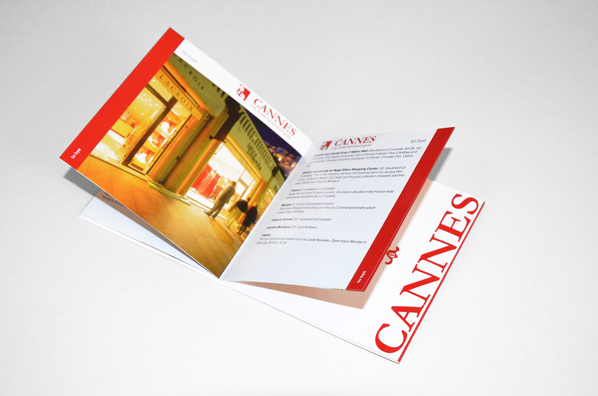 City Guide Tourisme cutting brochure Guide die-cut Diecut france Cannes