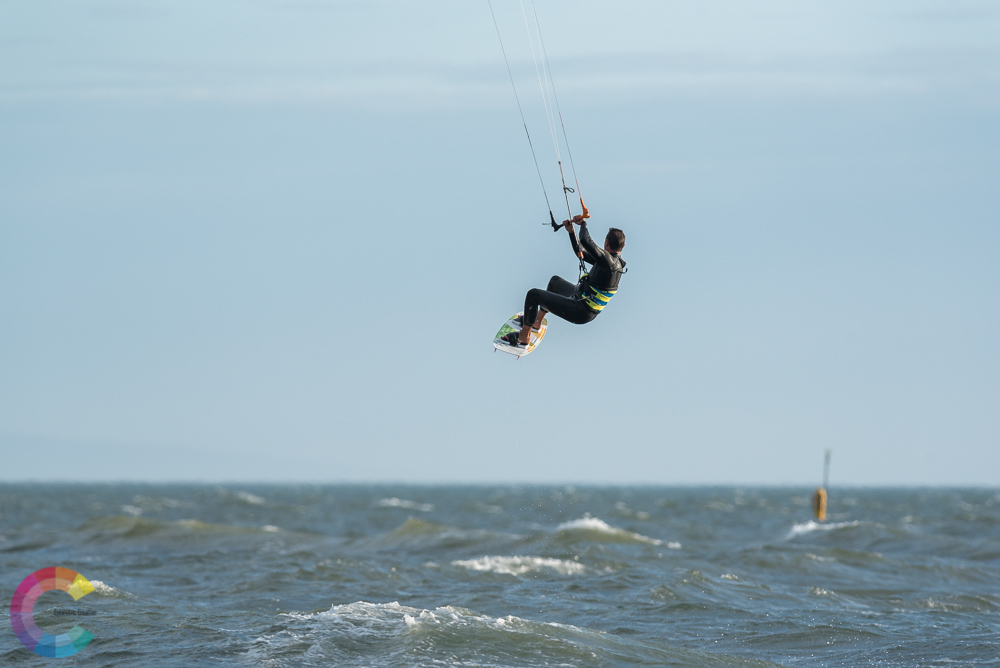 Kite surfing sport action