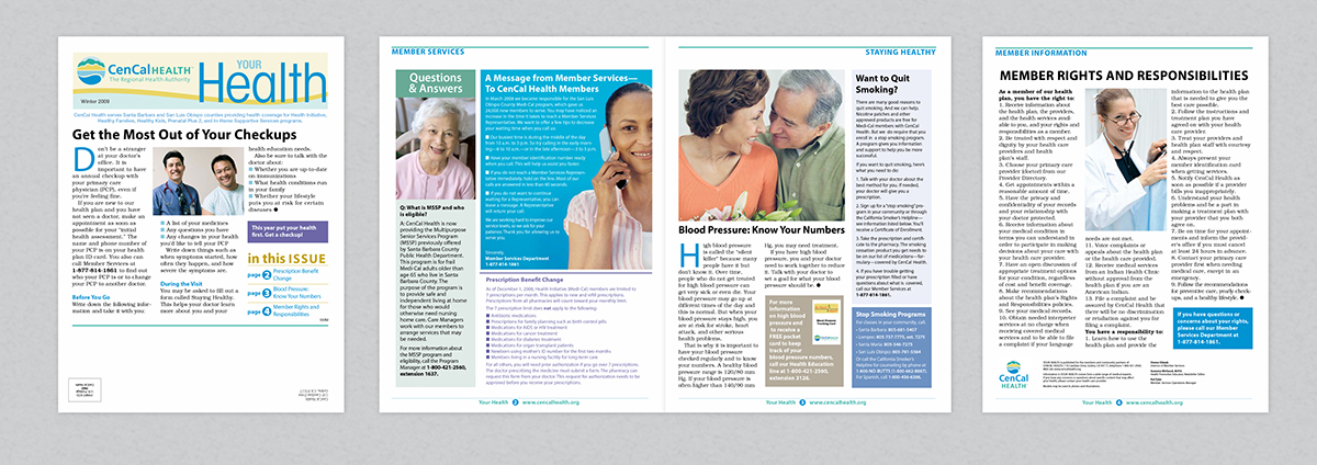 Adobe Portfolio spanish billingual newsletter healthcare Medicaid nonprofit Print publication Direct mail