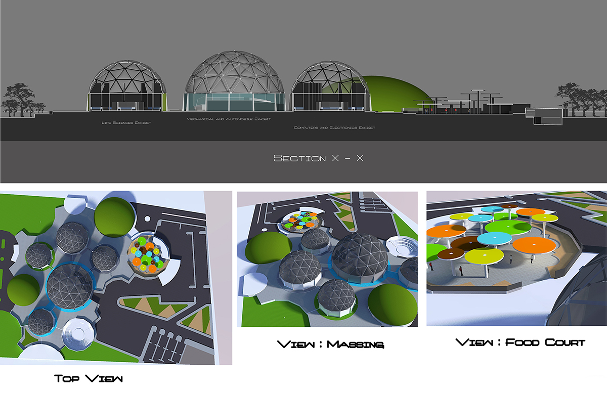 Adobe Portfolio museum science Technology exhibits Landscape Geodesic dome
