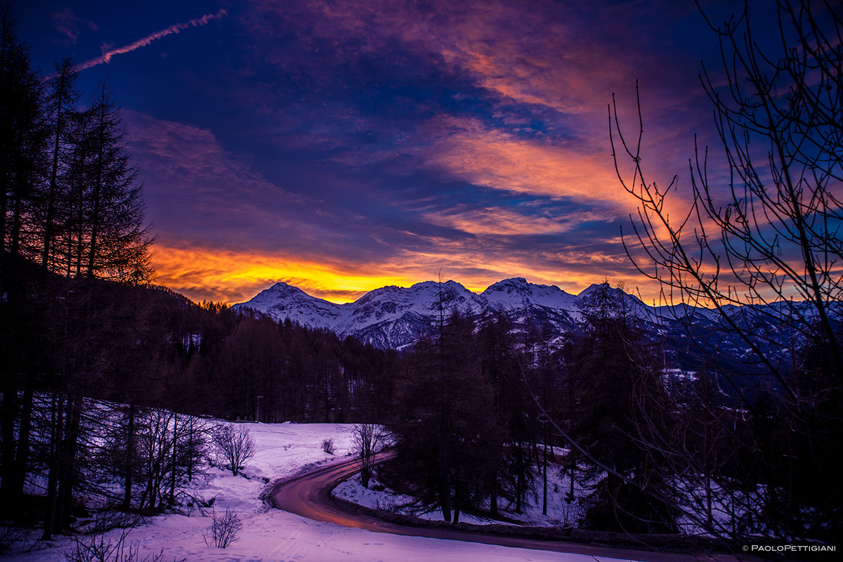 photo night clouds winter Nature sunset Sunrise mountain alps snow Landscape mountains light digital colors