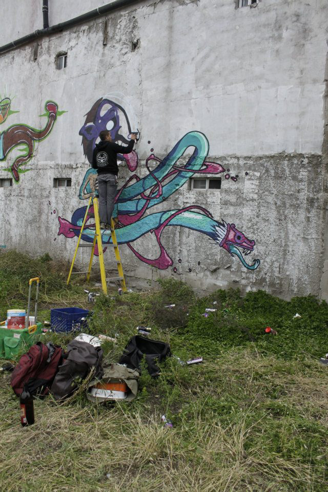 graffitti jaguar Quetzal quetzalcoatl mask mascara serpent tijuana mexico deived