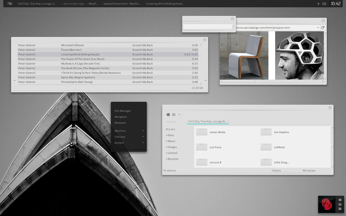 UI customization gray minimalistic desktop modding screenshot