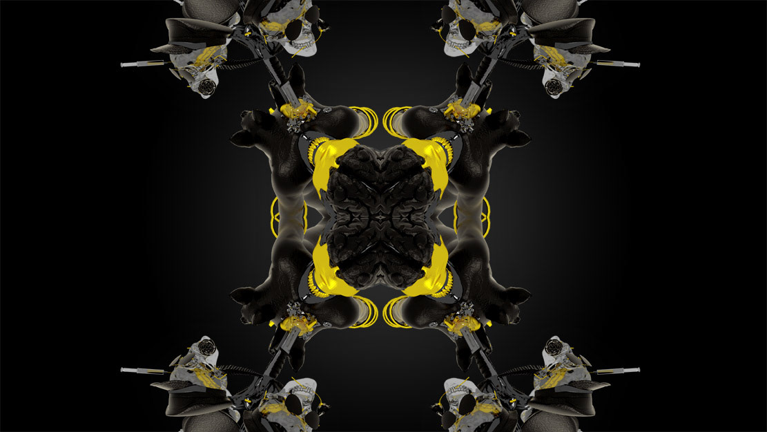 3D gold gothic bat dynamics