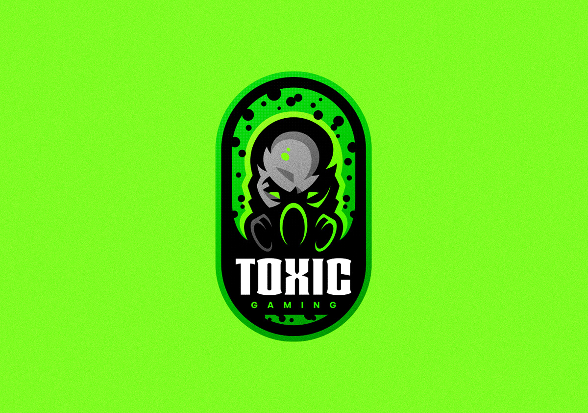 gas mask toxic Gaming Logo Design Toxic Gaming esports Mascot apocalypse