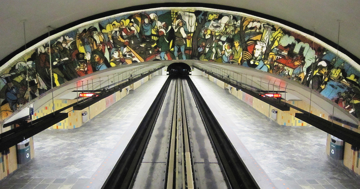 metro Montreal underground Photographie photo Perspective STATION light train empty