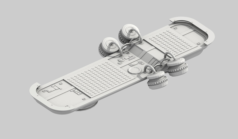 future futuristic 3D Render c4d cinema 4d hoverboard tech toy FUTURE 52 lowpoly Low Poly