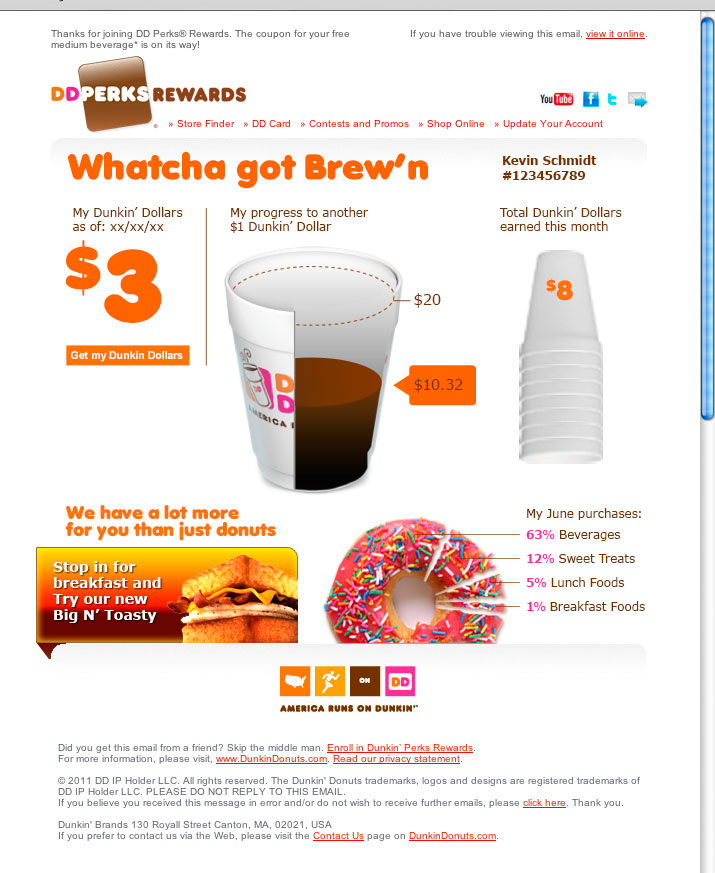Dunkin Donuts concepts mobile design facebook design account page