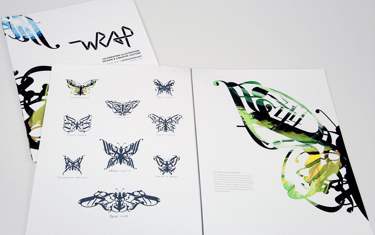Wrap magazine butterfly butterflies gouache paint