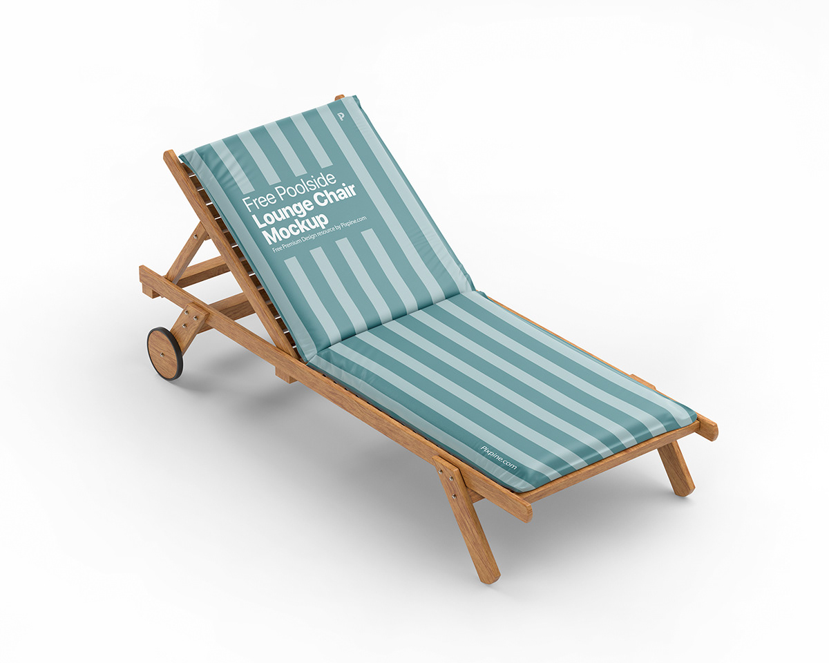 beach chair branding  design free Lounge Chair Lounger Mockup Outdoor chair poolside chair psd template