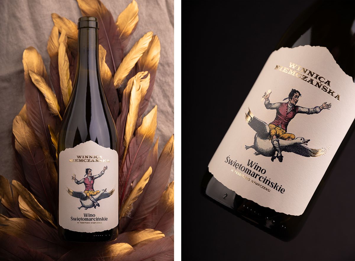 foxtrot studio gold foil label design luxury packaging design poland polish wine wine label Wine Packaging
