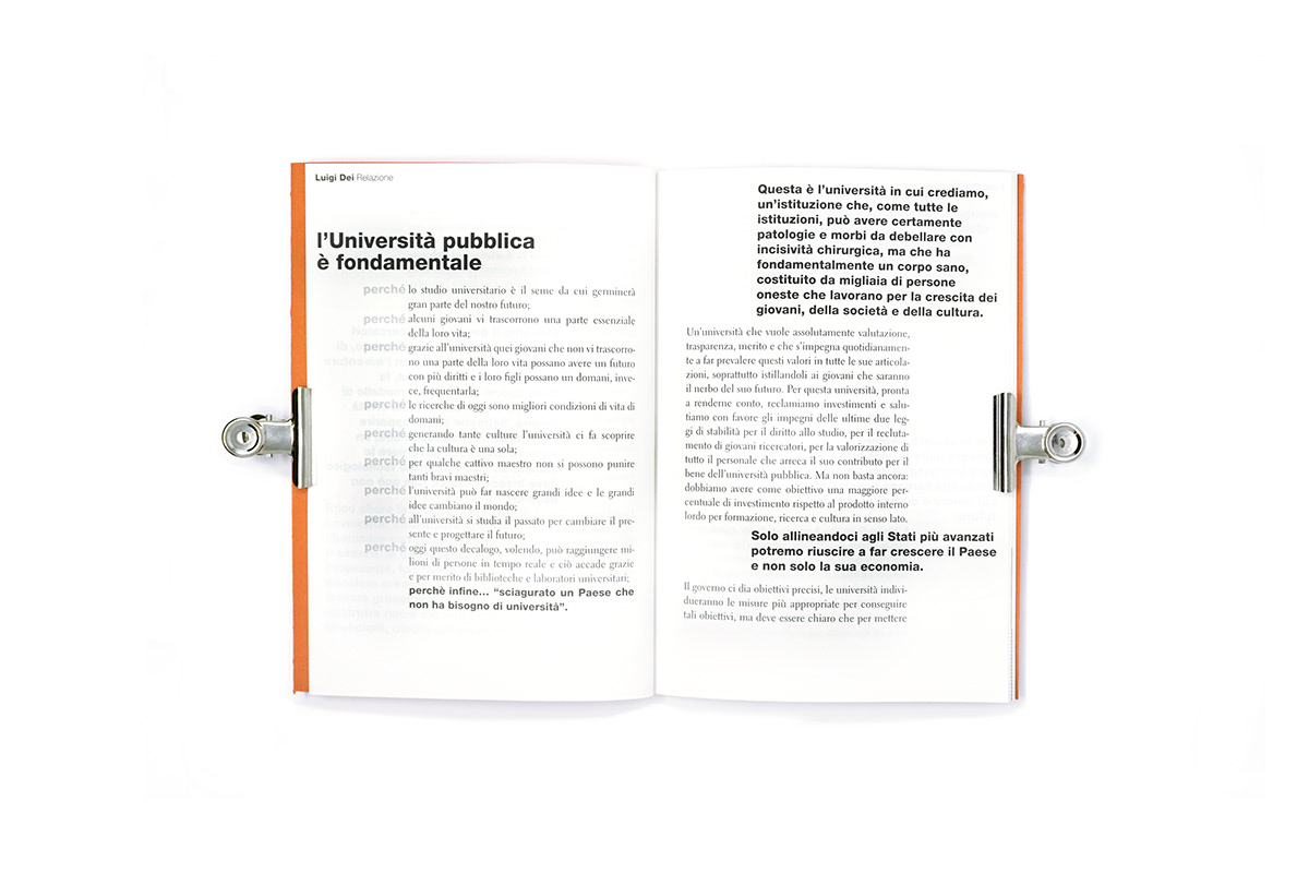 Adobe Portfolio inaugurazione Anno accademico book paper orange black University Florence ateneo