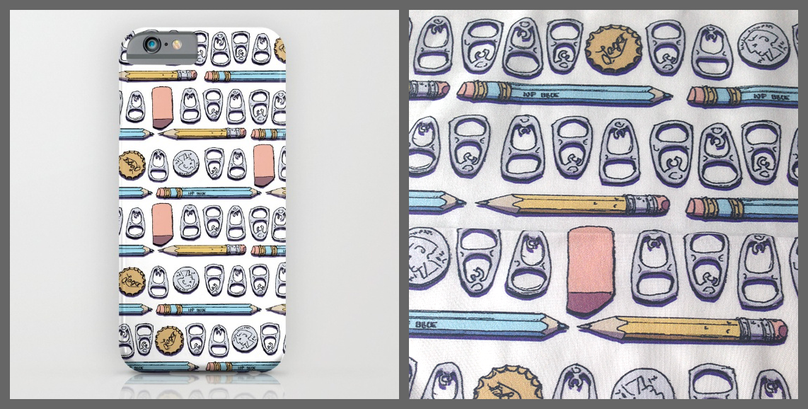 Adobe Portfolio drink and draw pencils beer tiling pattern pattern
