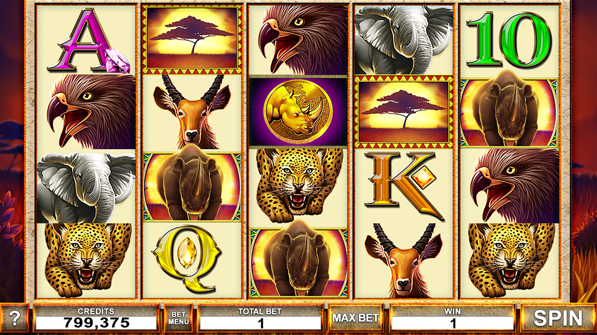 african africa Rhino game Gaming slot gambling casino animal animals slot machines
