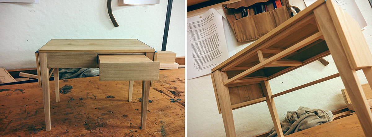 woodworking sapele desk dovetail mortise and tenon first project Joinery yuri kobayashi