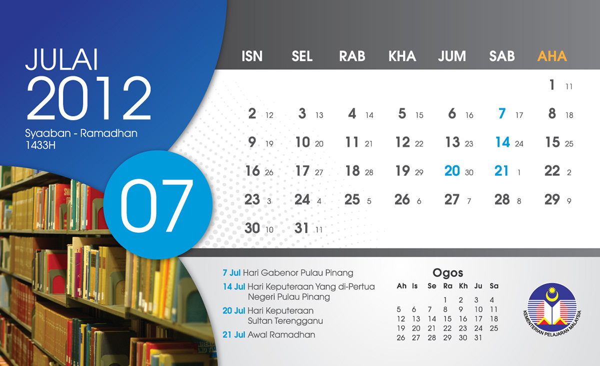 Calendar 2012 kementerian pelajaran malaysia