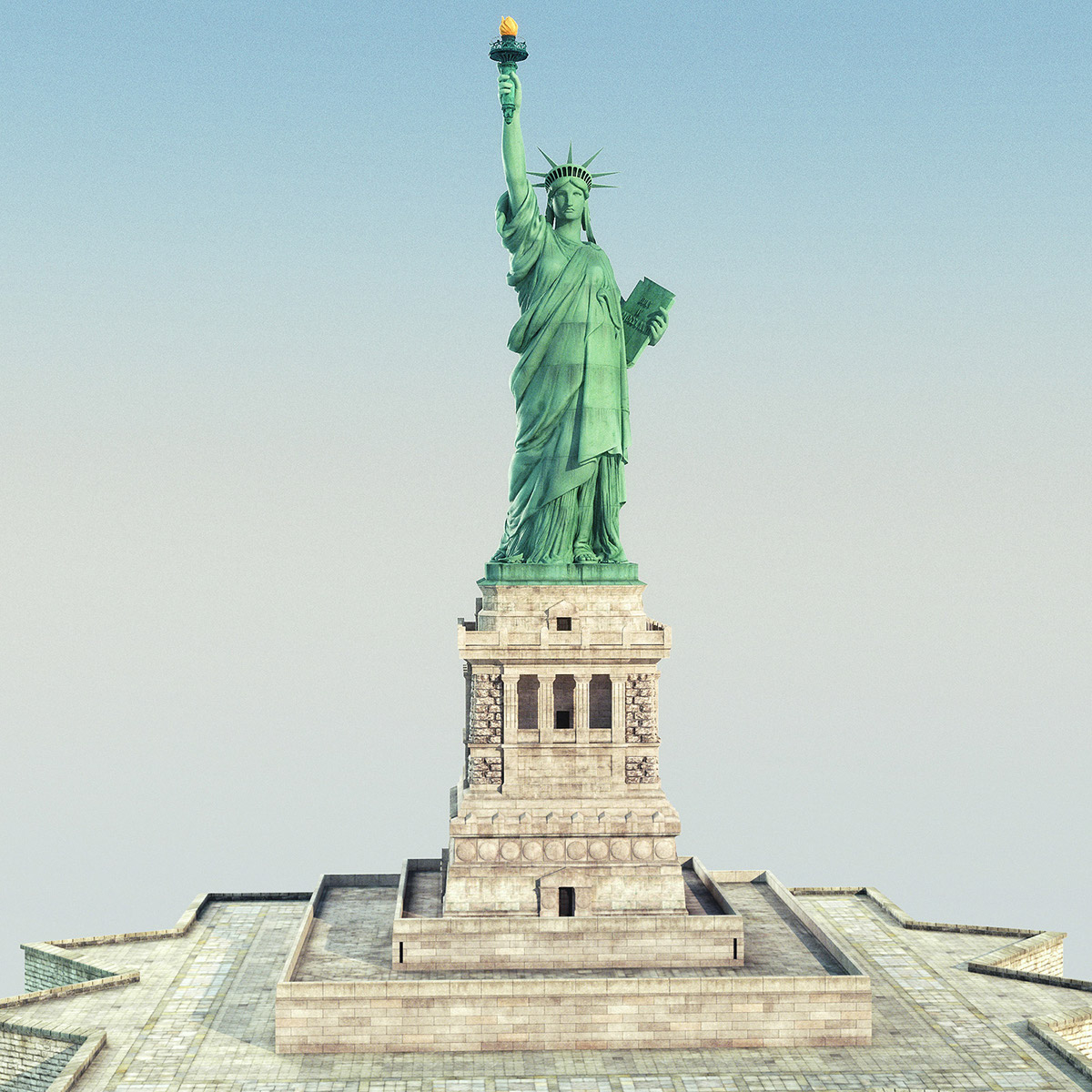 statue Liberty usa Flamebeau torch Us america New York NY sculpture statue of liberty 3D model