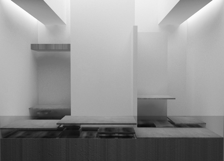 interiors design minimalist White concrete clean lines