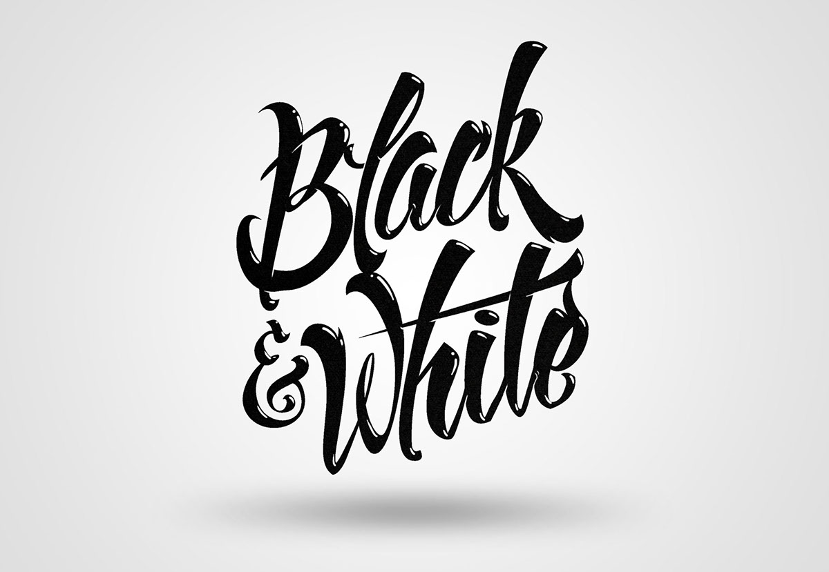 black & white lettering t-shirt gothic brush vector art