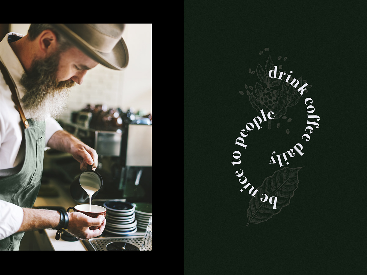 brand branding  graphic design  Coffee restaurant green Roaster logodesign visual identity logo