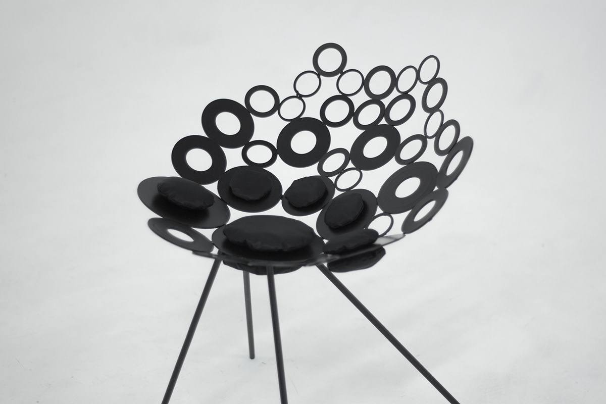 chair stool design furniture circle cushion black decoration