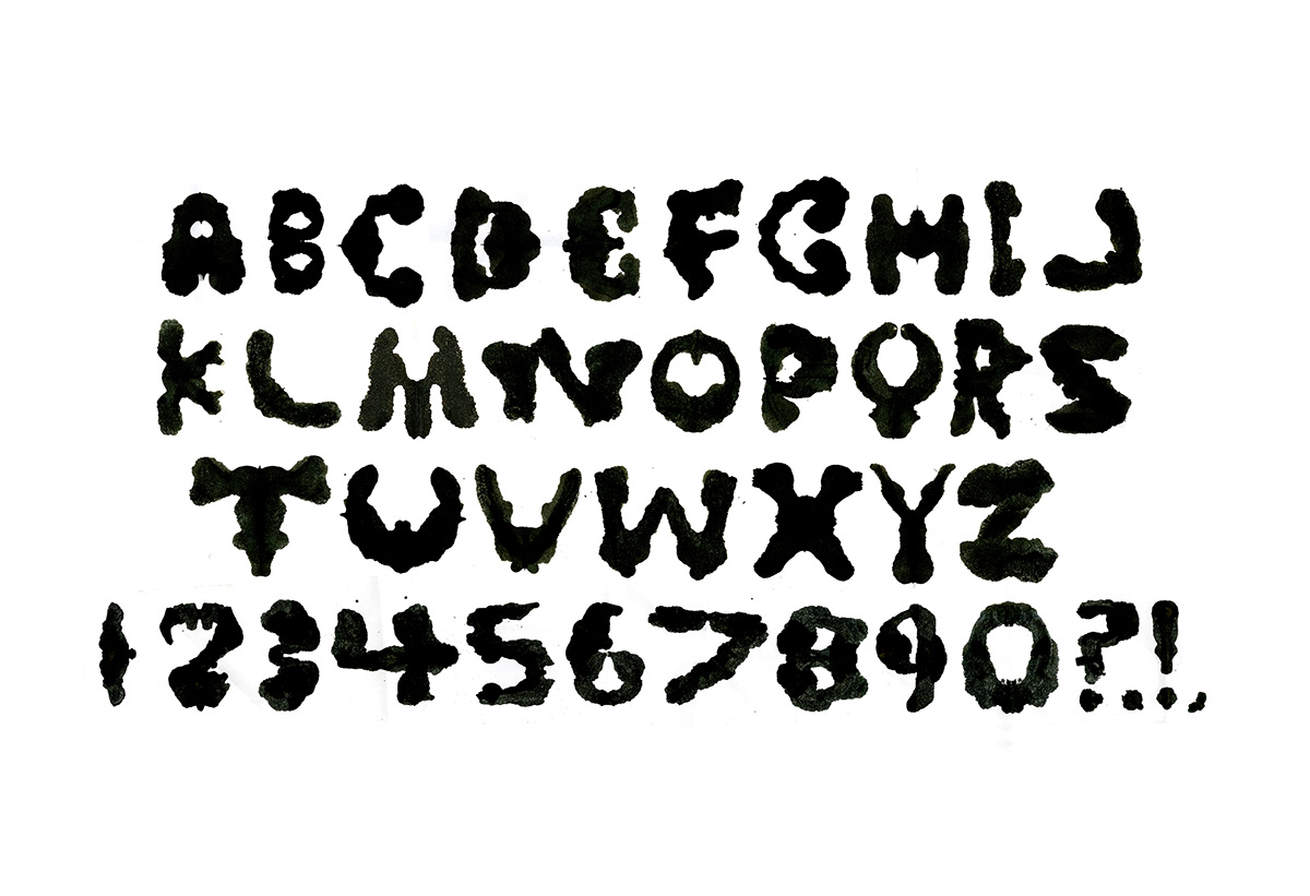 rorschach ink test ink blot ink alphabet