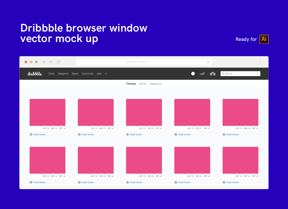 dribbble browser Mockup free download