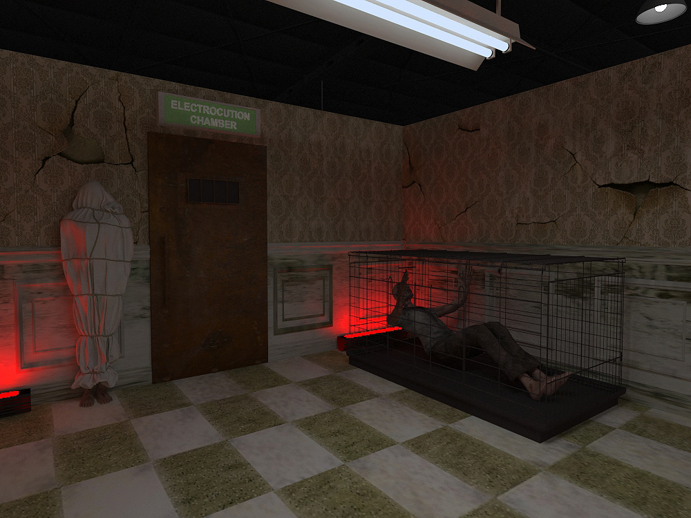 3D asylum Birthday design Event Design interior design  murder mystery Themed Event visualisation