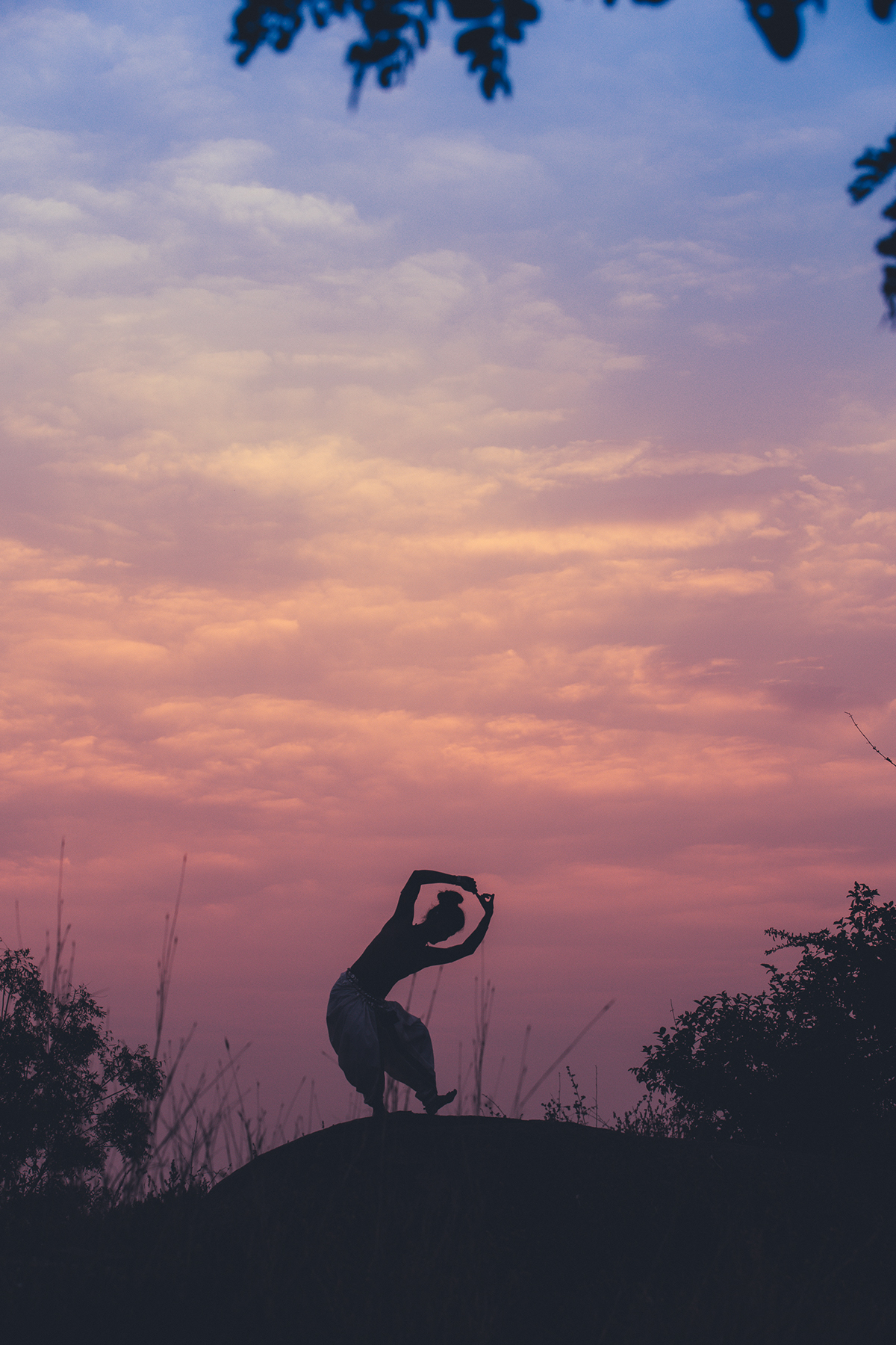 Odissi indian classical dance dancer classical dancer  portriats silhouttes sunset Landscape indian dancer