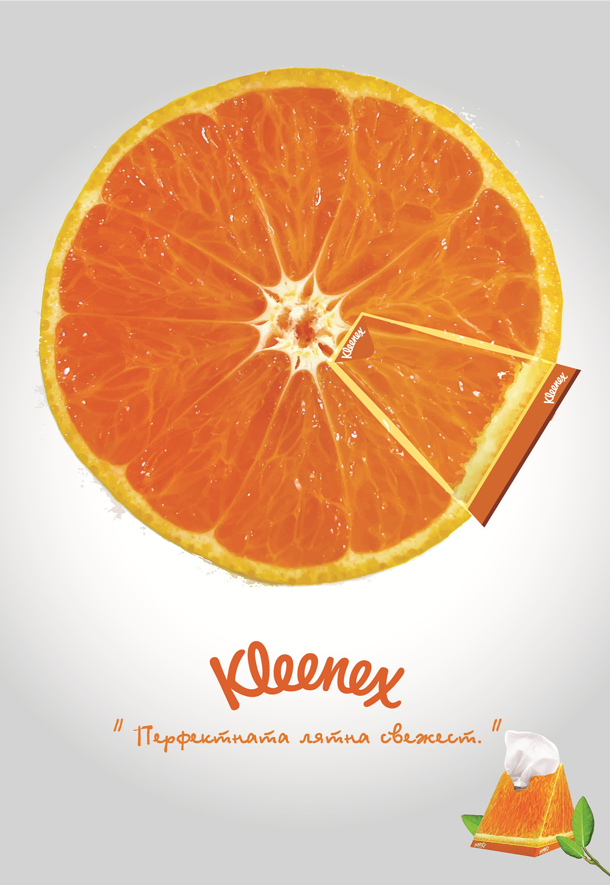 orange  lime summer kleenex Handkercheifs poster fresh fruits box package