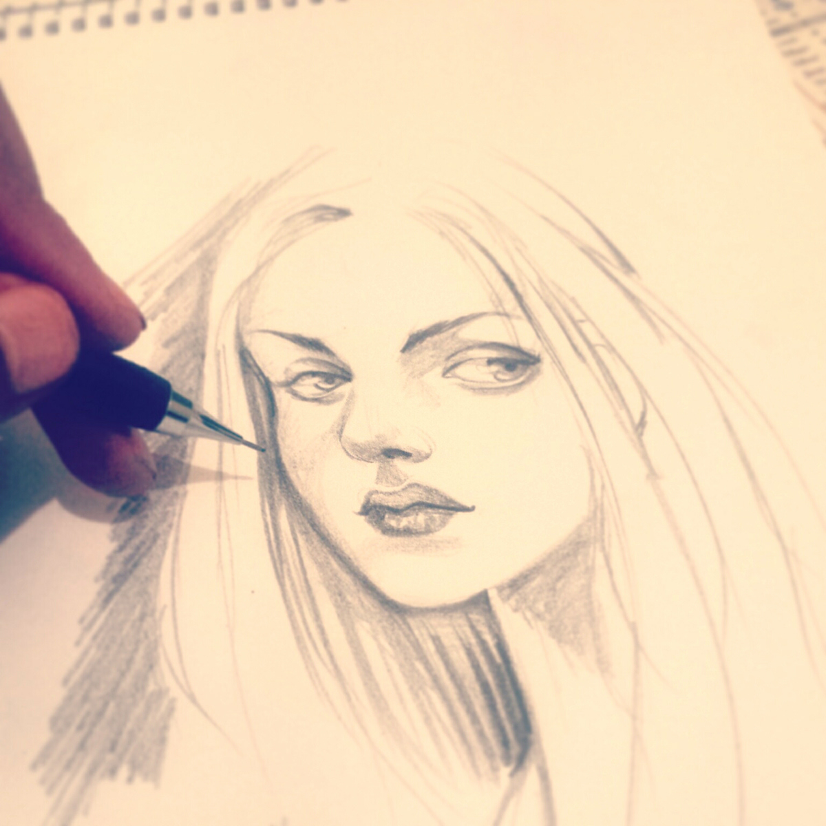 art draw portrait pencil sketch sketchbook girl